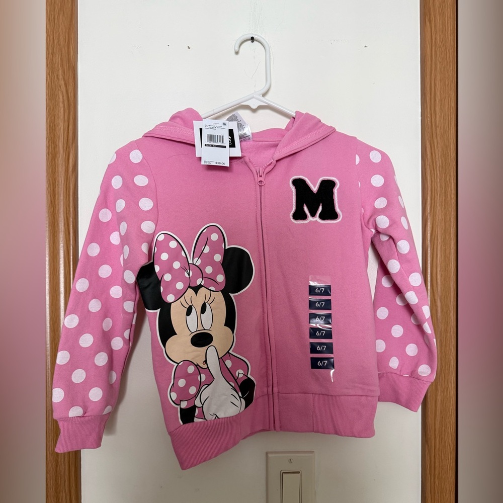 Disney Minnie Mouse Pink Hoodie with Polka Dots